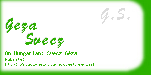geza svecz business card