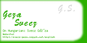 geza svecz business card